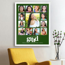 Groene Afstuderen K–12 Fotocollage Stout Modern