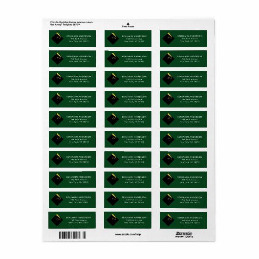 Groene Afstuderen Return Address Labels (Full Sheet)