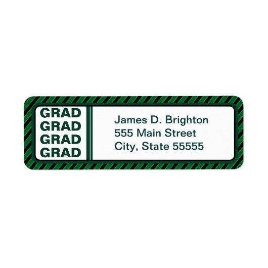 Groene Afstuderen Return Address Labels (Voorkant)
