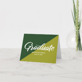 Groene afstuderen vet retro script pet icon eenvou bedankkaart