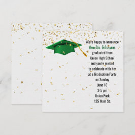 Groene afstueringskap met Gold Confetti Kaart