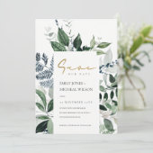 Groene afy Tropische Foliage slaat de datum op Uit Bedankkaart (Staand voorkant)