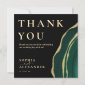 Groene agaat edelsteen zwart dank u kaart (Voorkant)