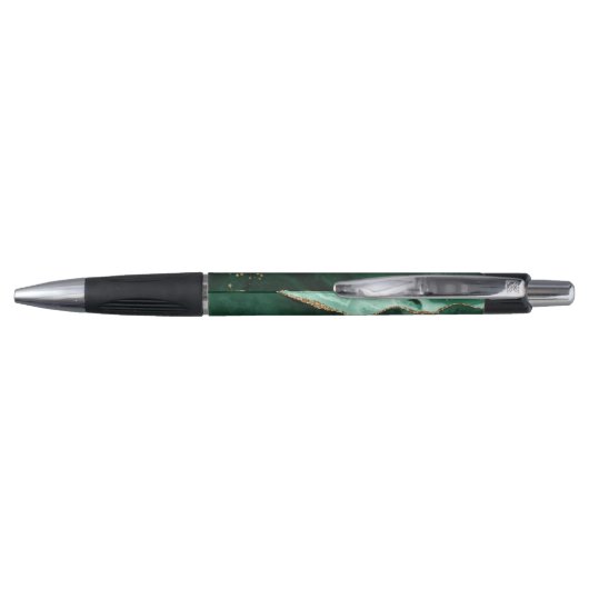 Groene agaat goud script monogram pen (Achterkant)
