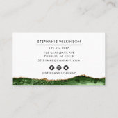 Groene Agaat & Gouden Grens Waterverf Visitekaartje (Achterkant)