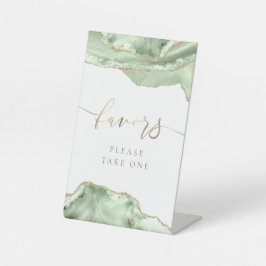 groene agaat gunst voetstuk teken reclamebord met voetstuk