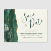 Groene Agaat Ivoor Magnetische Bruiloft Save the D (Voorkant)