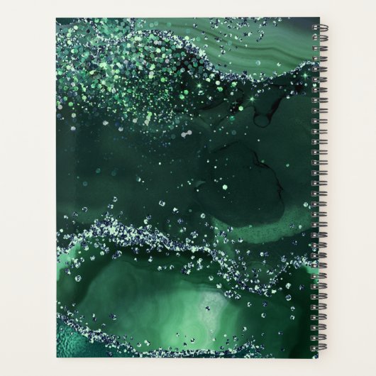 Groene Agaat marmer monogram 2025 Planner (Achterkant)