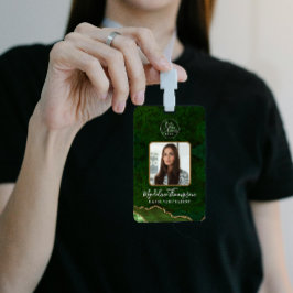 Groene agaatmarmeren bedrijfslogo bedrijf ID Badge