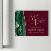 Groene Agate Burgundy Magnetische Save the Date