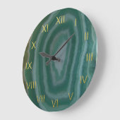 Groene Agate Clock met Faux Gold Foil Numbers Grote Klok (Hoek)