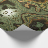 Groene Agate-eieren met Oranje beeldmerk Cadeaupapier (Hoek)