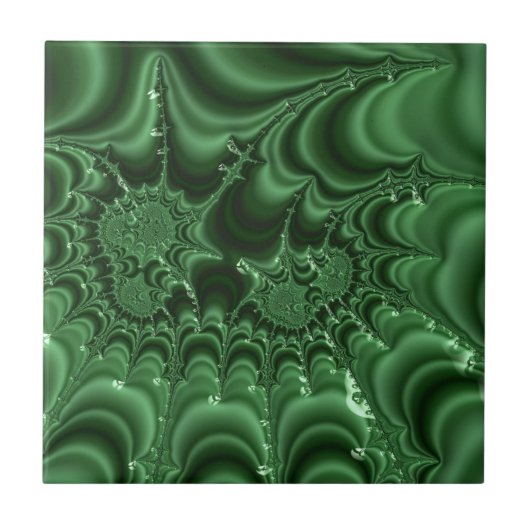Groene Agate Gemstone Kijk fractal Abstracte Kunst Tegeltje (Voorkant)
