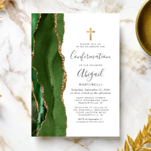 Groene Agate Gouden Glitter Bevestiging Kaart