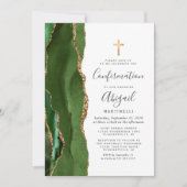 Groene Agate Gouden Glitter Bevestiging Kaart (Voorkant)