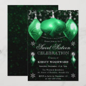 Groene Agate Kralen Kerst Sweet 16 Kaart (Voorkant / Achterkant)