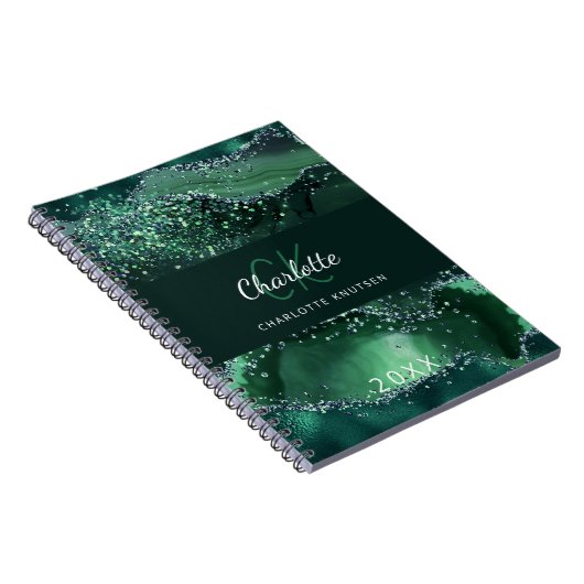 Groene agate marmer notitieboek (Rechterzijde)