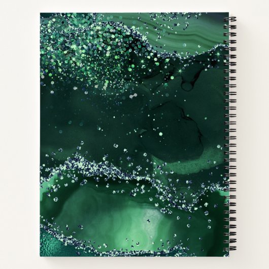 Groene agate marmer notitieboek (Achterkant)