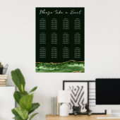 Groene agate Wedding Seating Chart Poster (Thuiskantoor)