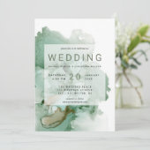 Groene Alcohol Inkt Uitnodiging (Staand voorkant)