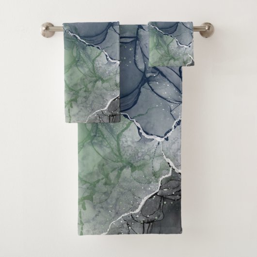 Groene alcoholinkt bad handdoek (Insitu)