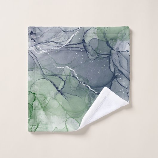 Groene alcoholinkt bad handdoek (Wasdoekje)