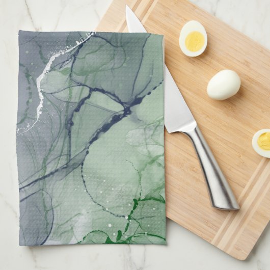 Groene alcoholinkt theedoek (Quarter Fold)