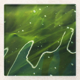 Groene Algen en Water coastercan Glazen Onderzetter
