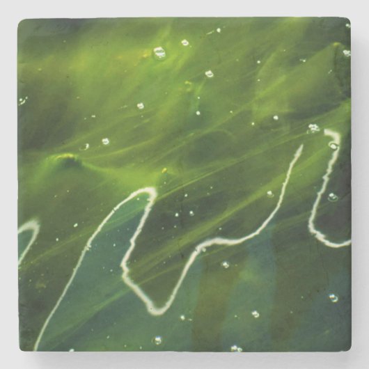 Groene Algen en Water coastercan Stenen Onderzetter (Voorkant)