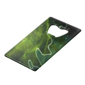 Groene algen en waterbocna creditkaart flessenopener (Voorkant Gekanteld)