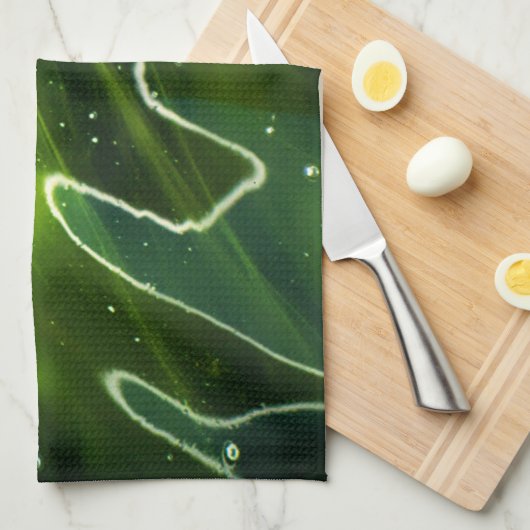 Groene algen en waterkitcna theedoek (Quarter Fold)