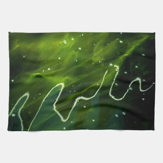 Groene algen en waterkitcna theedoek (Horizontaal)