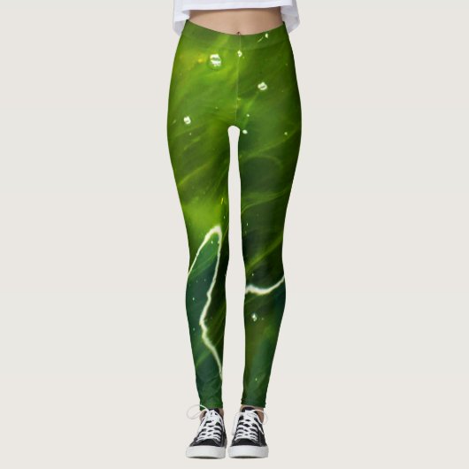 Groene algen en waterlecnum leggings (Voorkant)