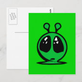 groene alian grote ogen. briefkaart (Voorkant / Achterkant)