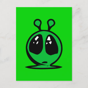 groene alian grote ogen. briefkaart
