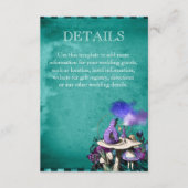 -groene Alice in Wonderland Wedding Details Informatiekaartje (Voorkant)