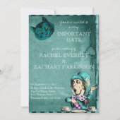 groene Alice in Wonderland Wedding Kaart (Voorkant)
