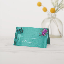 groene Alice in Wonderland Wedding Plaatskaartje