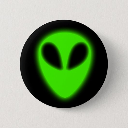 Groene Alien-Button met gloeiende kracht Ronde Button 5,7 Cm (Voorkant)