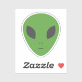 Groene Alien Custom-Cut Sticker (Vel)