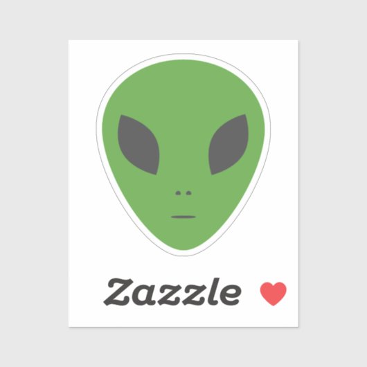 Groene Alien Custom-Cut Sticker (Vel)