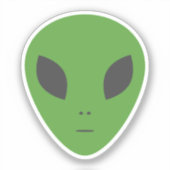 Groene Alien Custom-Cut Sticker (Voorkant)