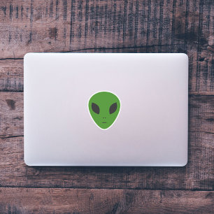 Groene Alien Custom-Cut Sticker