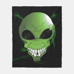 Groene Alien Custom Fleece Blanket