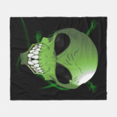 Groene Alien Custom Fleece Blanket Deken (Voorkant (Horizontaal))