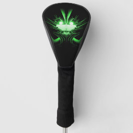 Groene Alien Dragon met gloeiende ogen Golfheadcover