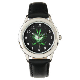 Groene Alien Dragon met gloeiende ogen Horloge
