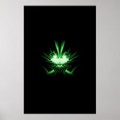 Groene Alien Dragon met gloeiende ogen Poster (Voorkant)
