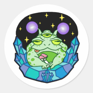 Groene Alien Frog Stickers