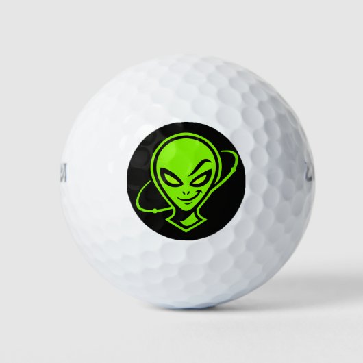 Groene Alien Goede Geluk Golfbal Golfballen (Voorkant)